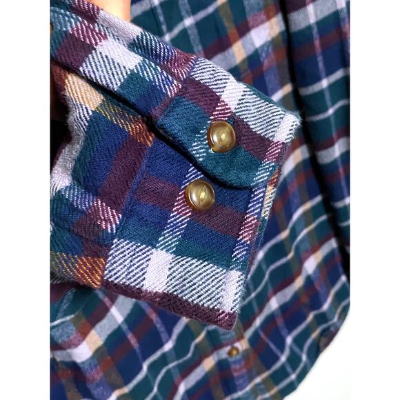 LL Bean Multicolor Flannel Plaid Button Shirt Mens S Gorpcore Hiking Outdoors - Picture 5 of 9